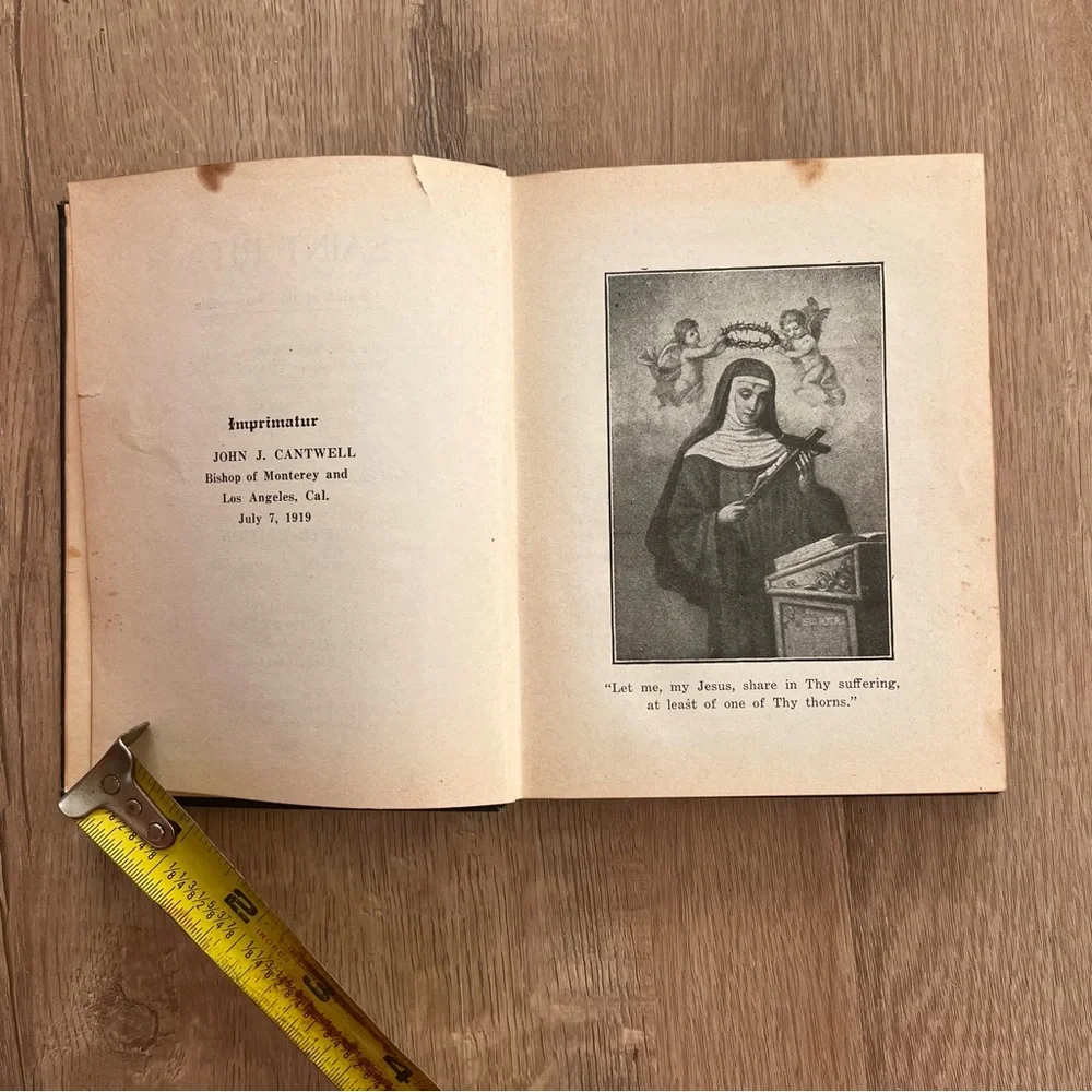 Super Rare 1919 Antique Book Devotion To St. Rita And The Poor Souls Illustrated